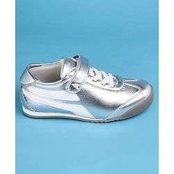 Pine Kids Velcro Closure Casual Shoes with Stripes - Silver