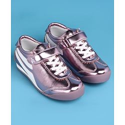 Pine Kids Velcro Closure Casual Shoes with Stripes - Lavender