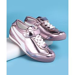 Pine Kids Velcro Closure Casual Shoes with Stripes - Lavender