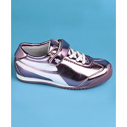 Pine Kids Velcro Closure Casual Shoes with Stripes - Lavender
