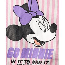 Pine Kids Disney Single Jersey Knit Half Sleeves Regular Collar Shirt and Slip with Minnie and Daisy Graphics - Pink