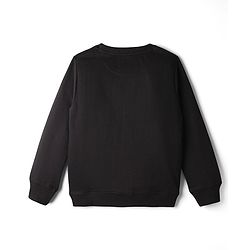 Pine Kids Cotton Knit Full Sleeves Text Printed Sweatshirt - Black