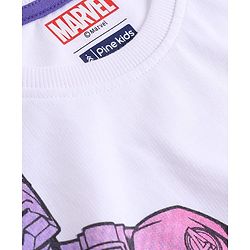Pine Kids Marvel Single Jersey Knit Half Sleeves T-Shirt with Avengers Graphics - White