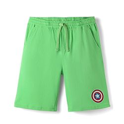 Pine Kids Marvel Single Jersey Knit Half Sleeves Shorts Night Suit With Captain America Graphics - Green