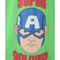 Pine Kids Marvel Single Jersey Knit Half Sleeves Shorts Night Suit With Captain America Graphics - Green