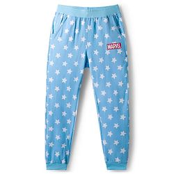 Pine Kids Marvel Single Jersey Knit Full Sleeves Night Suit With Captain America Print - Light Blue