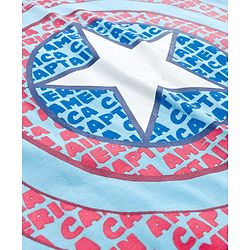 Pine Kids Marvel Single Jersey Knit Full Sleeves Night Suit With Captain America Print - Light Blue