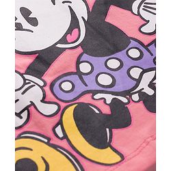 Pine Kids Disney Single Jersey Knit Oversized Drop Shoulder Half Sleeves T-Shirts & Skirt Set with Minnie Mouse Graphics - Pink & Blue