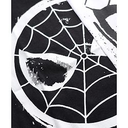 Pine Kids Marvel Single Jersey Knit Full Sleeves Cut & Sew T-Shirt with Spider Man Graphics - Black & White