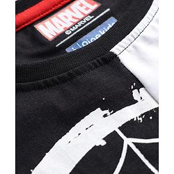 Pine Kids Marvel Single Jersey Knit Full Sleeves Cut & Sew T-Shirt with Spider Man Graphics - Black & White
