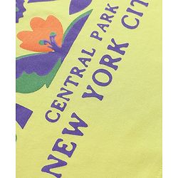 Pine Kids Cotton Knit Half Sleeves T-Shirt with Floral Print - Yellow