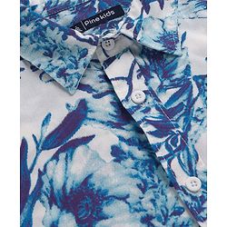 Pine Kids Viscose Woven Half Sleeves Shirt With Floral Print - Multicolour