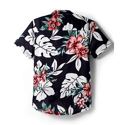 Pine Kids Viscose Woven Half Sleeves Shirt With Floral Print - Black