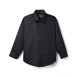 Pine Kids Cotton Woven Full Sleeves Solid Color Party Shirt - Black