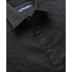 Pine Kids Cotton Woven Full Sleeves Solid Color Party Shirt - Black