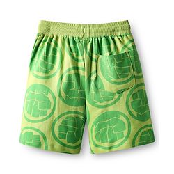 Pine Kids Marvel Single Jersey Knit Drop Shoulder Half Sleeves Oversized T-Shirt & Shorts Set With Avengers Graphics - Green
