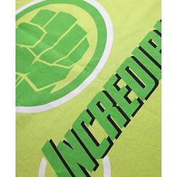 Pine Kids Marvel Single Jersey Knit Drop Shoulder Half Sleeves Oversized T-Shirt & Shorts Set With Avengers Graphics - Green