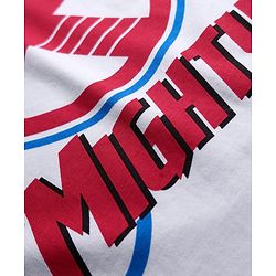 Pine Kids Marvel Single Jersey Knit Drop Shoulder Half Sleeves Oversized T-Shirt & Shorts Set With Thor Graphics - White & Red