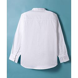 Pine Kids Cotton Woven Full Sleeves Solid Color Party Shirt with Pintuck Detailing - White