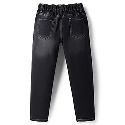 Pine Kids Woven Full Length Washed Denim Jeans - Black