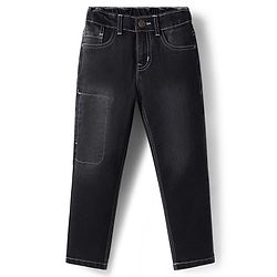 Pine Kids Woven Full Length Washed Denim Jeans - Black