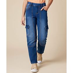 Pine Kids Denim Woven Full Length Washed Jeans - Black