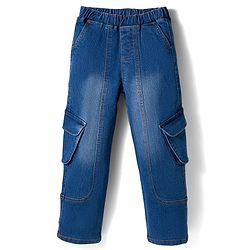 Pine Kids Denim Woven Full Length Washed Jeans - Black