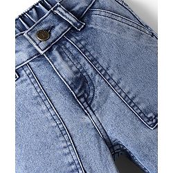 Pine Kids Woven Full Length Washed Denim Jeans - Light Blue