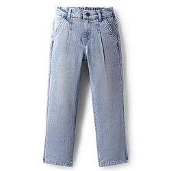 Pine Kids Woven Full Length Washed Denim Jeans - Light Blue