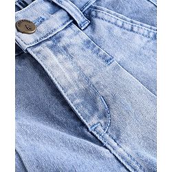 Pine Kids Woven Full Length Washed Denim Jeans - Light Blue