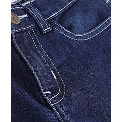 Pine Kids Woven Full Length Washed Denim Jeans - Navy Blue