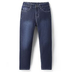 Pine Kids Woven Full Length Washed Denim Jeans - Navy Blue