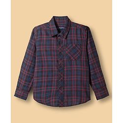 Pine Kids Cotton Woven Full Sleeves Checkered Shirt with Inner Tee - Multicolor