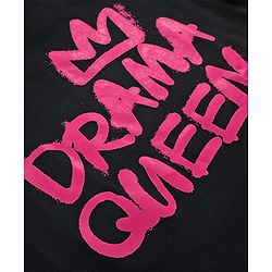 Pine Kids Cotton Knit Half Sleeves Oversized T-Shirts with Text Print - Black