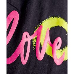 Pine Kids Cotton Knit Drop Shoulder Half Sleeves T-Shirt With Cool Text Print - Black