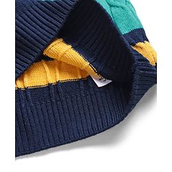 Pine Kids Knit Full Sleeves Pullover Sweater With Colour Block Design - Multi Colour