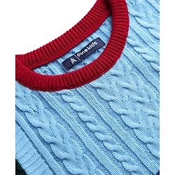 Pine Kids Knit Full Sleeves Colour Block Pullover Sweater With Cable Knit Design - Multi Colour