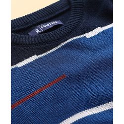 Pine Kids Knit Full Sleeves Pullover Sweater With Colour Block Design - Multi Colour