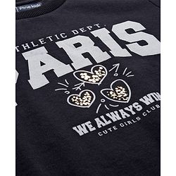 Pine Kids Knit Full Sleeves Sweatshirt with Text Graphic - Black