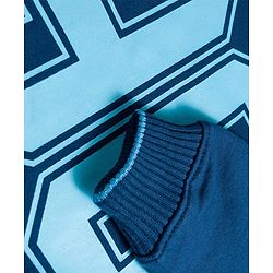 Pine Kids Knit Full Sleeves Sweatshirt With Number Print - Navy Blue