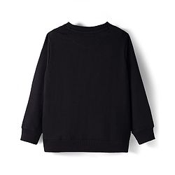 Pine Kids Knit Full Sleeves Sweatshirt With Foil Explore Print - Black