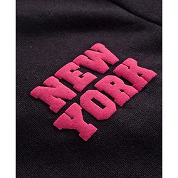 Pine Kids Knit Full Sleeves Sweatshirt with Front & Back Text Graphic - Black