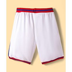 Pine Active Knit Sleeveless T-Shirt & Short Set with Text Print - White Red & Blue