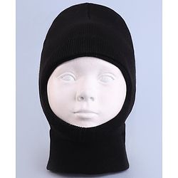 Pine Kids Solid Color Monkey Cap Black  - Diameter 20 cm