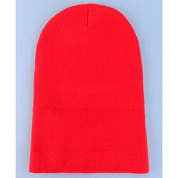 Pine Kids Solid Color Monkey Cap Red  - Diameter 18.5 cm