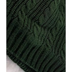 Pine Kids Solid Color Woollen Cap Dark Green- Diameter 18 cm