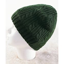Pine Kids Solid Color Woollen Cap Dark Green- Diameter 18 cm