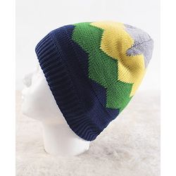 Pine Kids Solid Color Woollen Cap Navy Blue - Diameter 20 cm