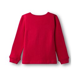 Pine Kids Cotton Knit Full Sleeves Solid Pullover Thermal Set - Red