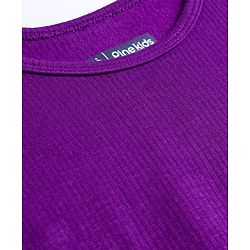Pine Kids Knit Full Sleeves Solid Pullover Thermal Set - Imperial Purple